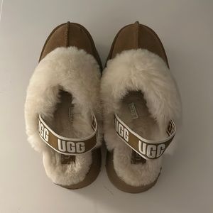 Brown ugh platform slippers